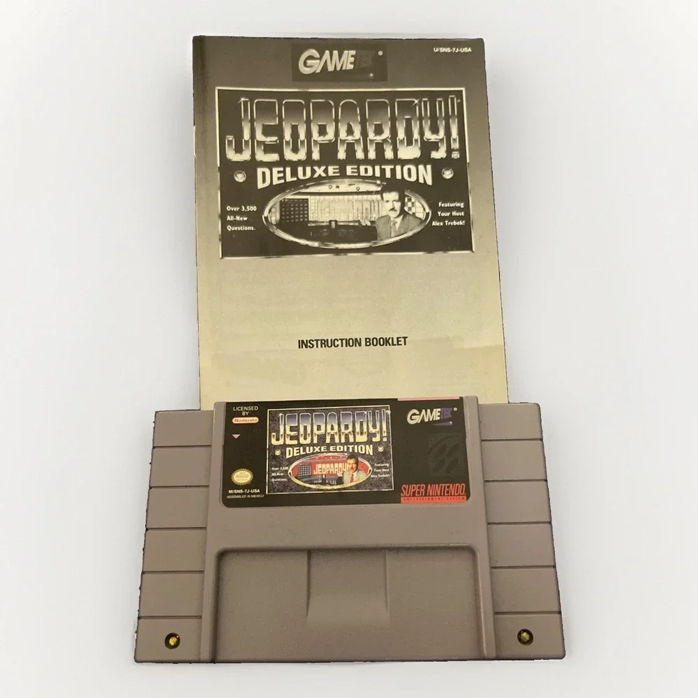 Jeopardy Deluxe Edition Super Nintendo SNES box + manual